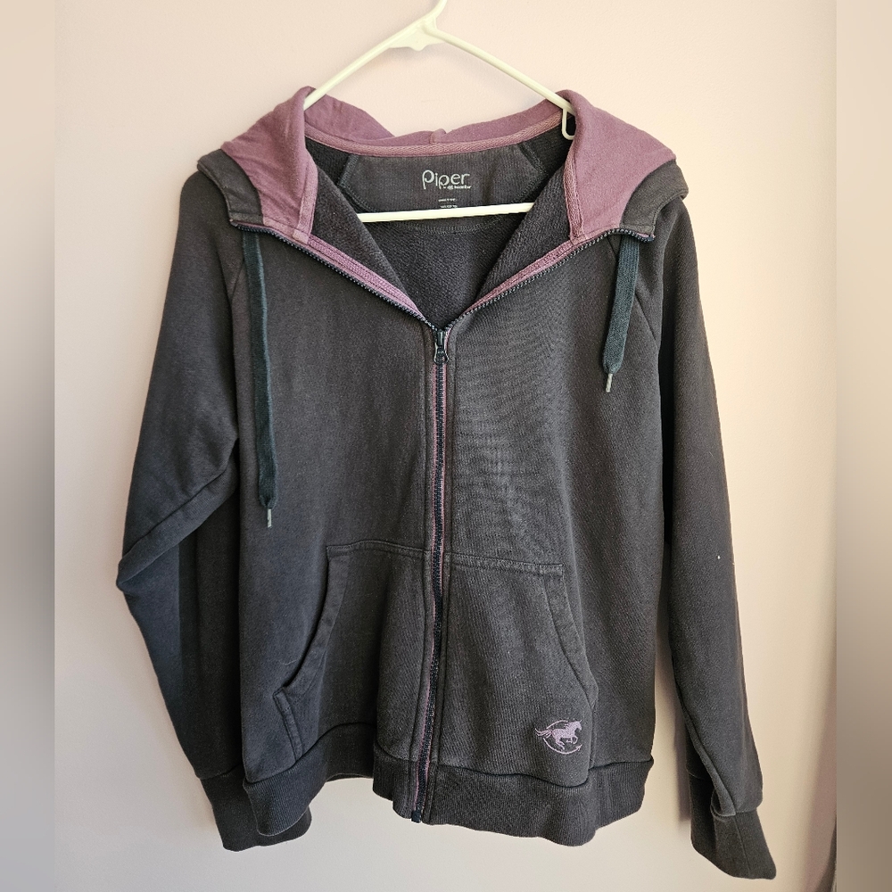Piper Charcoal and Mauve Zip-Up Jacket
